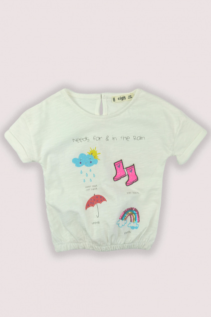 Dívčí tričko Rain v bílé barvě