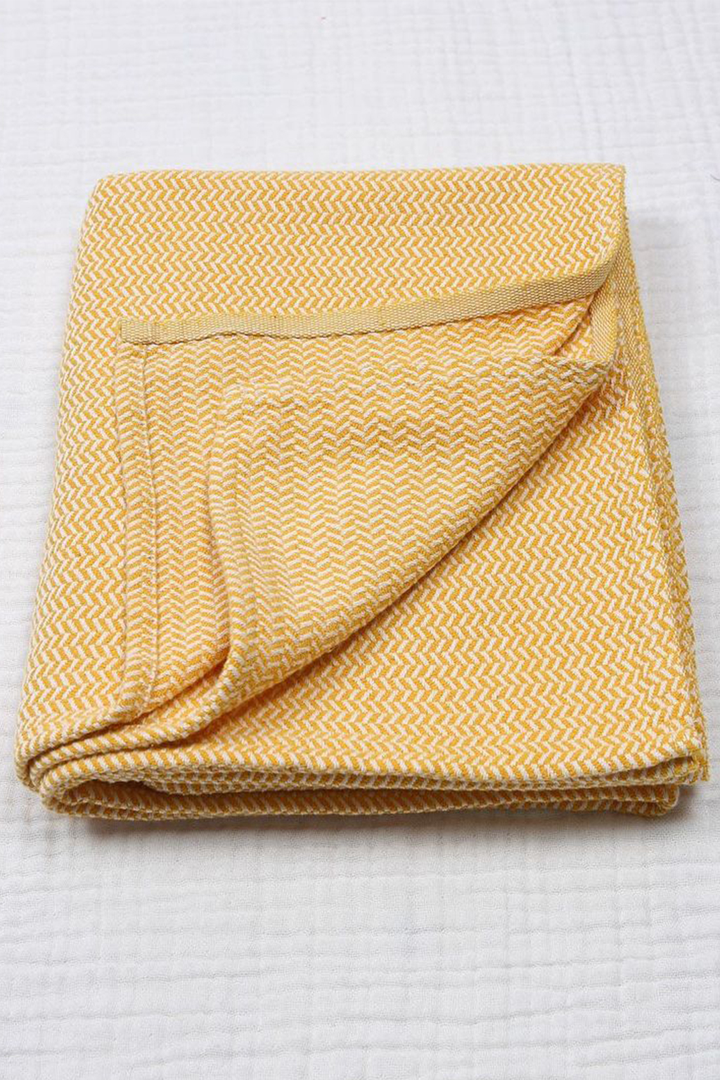 Dětská hřejivá hrubá deka, hořčicově žlutá, 93 x 100 cm