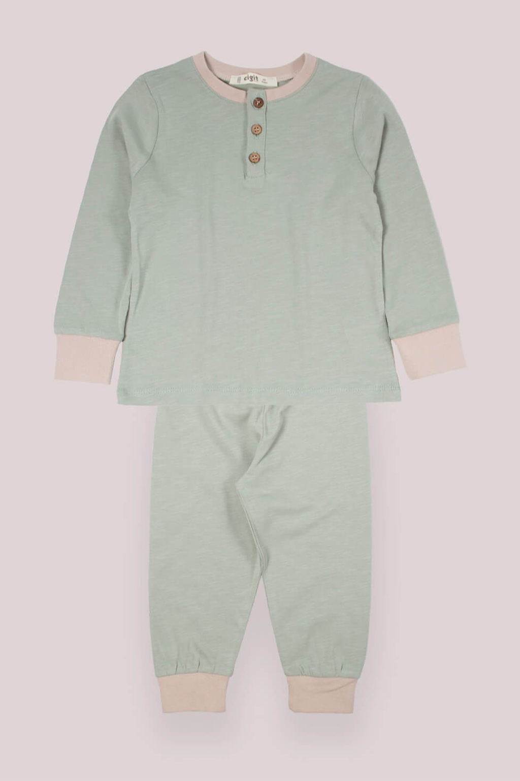 Dětské pyžamo organic Basic, zelená (Dětské oblečení) Velikost: 110