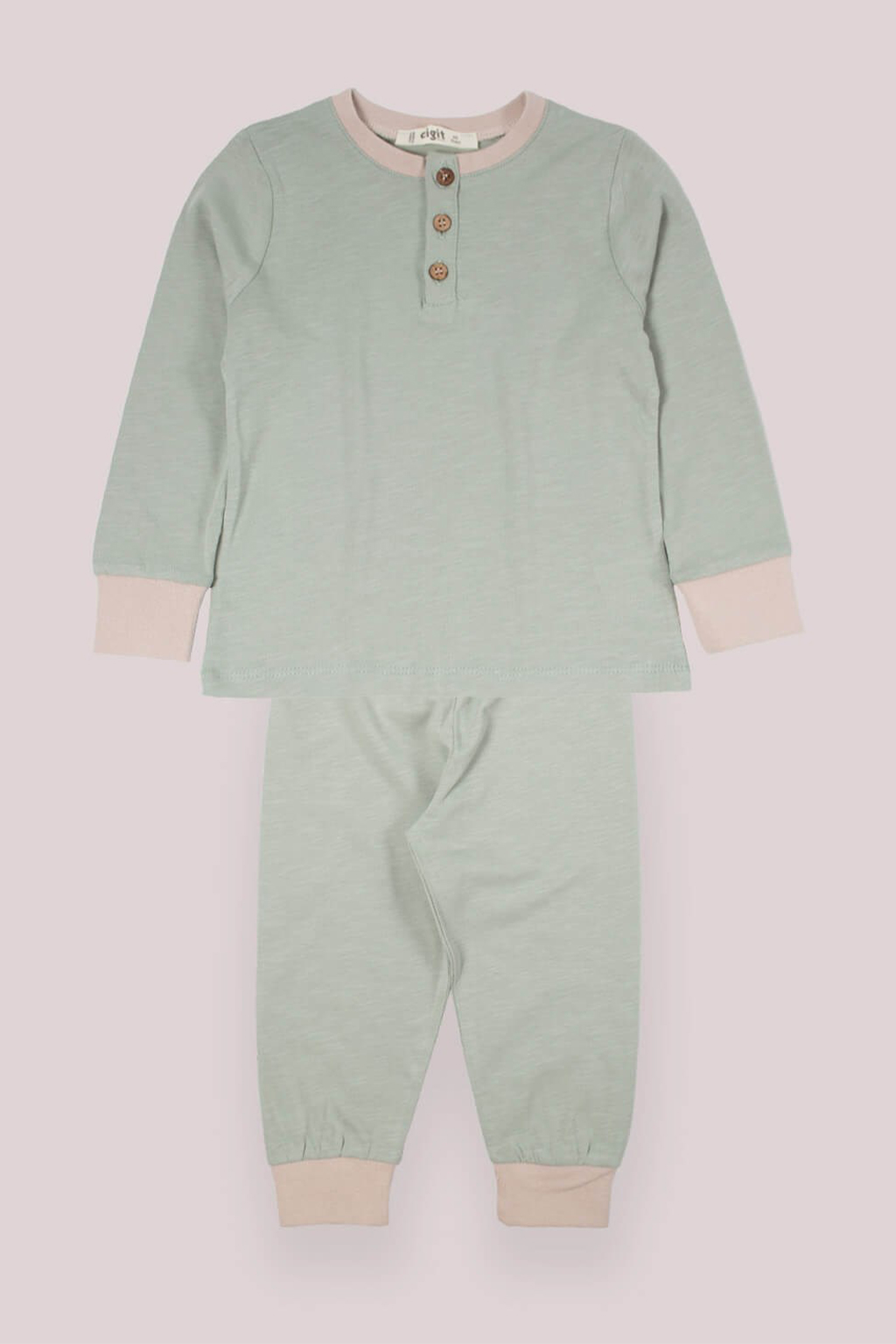 Dětské pyžamo organic Basic, zelená (Dětské oblečení) Velikost: 134