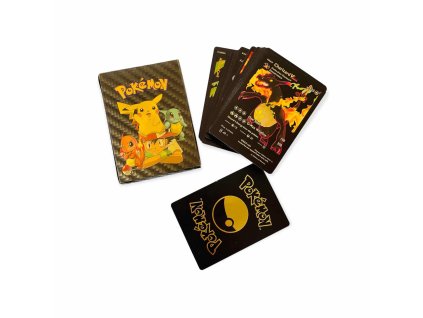 Pokémon čierné metalické karty 55 ks