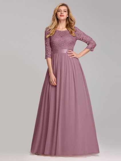 Ever Pretty krajkové starorůžové šaty 7412 (* Velikost 9XL / 58 / 26 / 30)