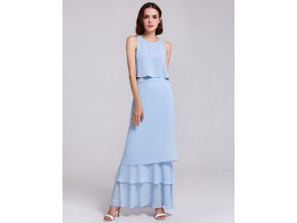 Dlouhé světle modré dvoudílné šaty