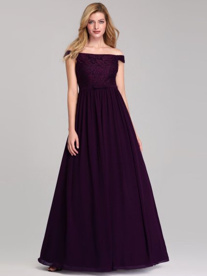 Dlouhé fialové šaty Ever Pretty 7868 (* Velikost 4XL / 48 / 16 / 20)