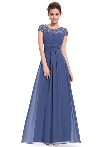 Ever Pretty krajkové šaty modro šedá 9993 (* Velikost 7XL / 54 / 22 / 26)