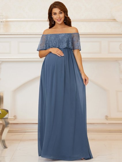 Ever Pretty těhotenské šaty modré 20813 (* Velikost 4XL / 48 / 16 / 20)