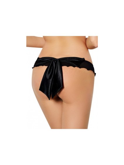 Kalhotky g-string černé s mašlí (* Velikost M/38)