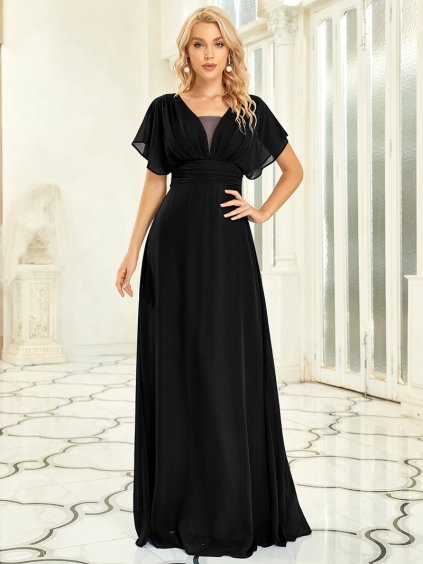 Ever Pretty plesové šaty černé 7851 (* Velikost 9XL / 58 / 26 / 30)