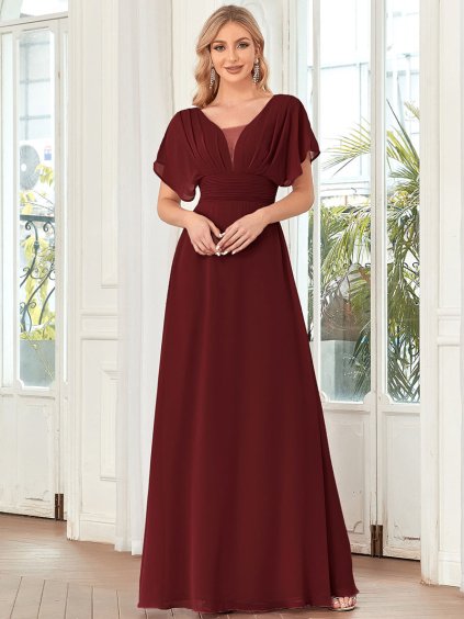 Ever Pretty plesové šaty bordo 7851 (* Velikost 9XL / 58 / 26 / 30)