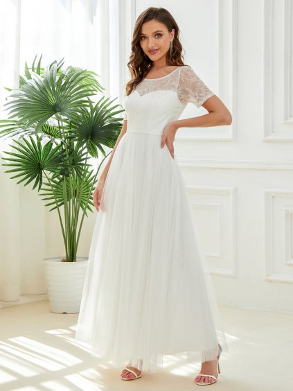 Ever Pretty luxusní bílé šaty 1447 (* Velikost 4XL / 48 / 16 / 20)