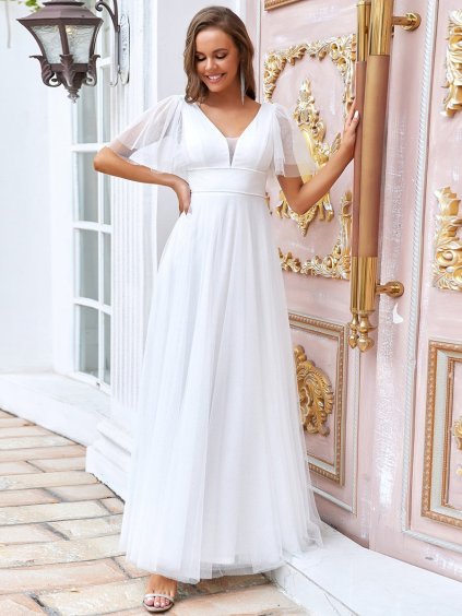 Ever Pretty svatební šaty ivory s jemnými odlesky 0278 (* Velikost 9XL / 58 / 26 / 30)