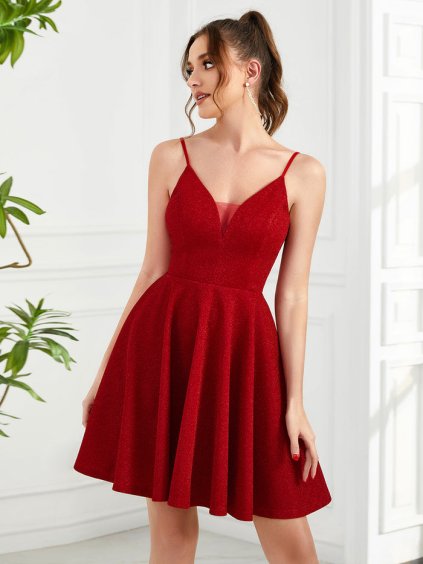 Ever Pretty šaty do tanečních mini červené 3124 (* Velikost 4XL / 48 / 16 / 20)