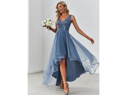 Krásné šaty asymetrické modré
