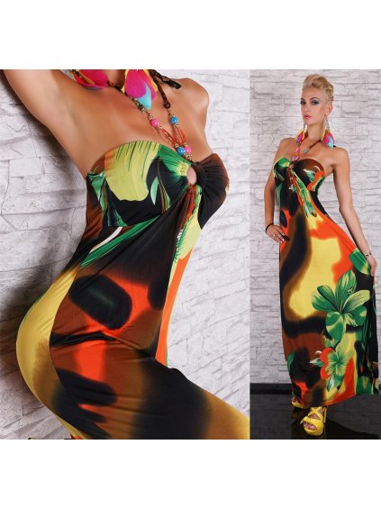 1713 damske letni dlouhe saty s koralky st150