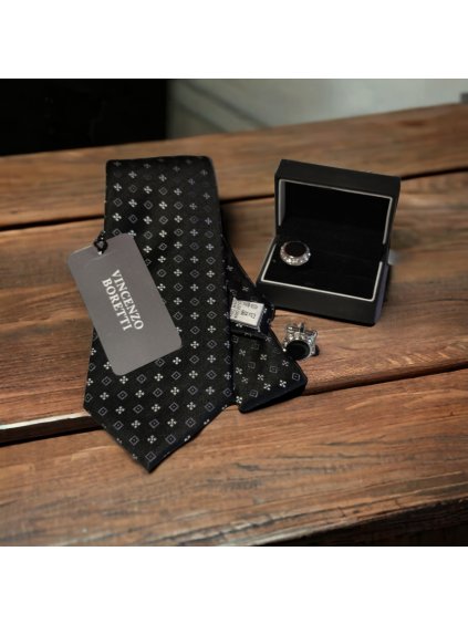 Luxusní set kravata a knoflíčky dárek pro muže