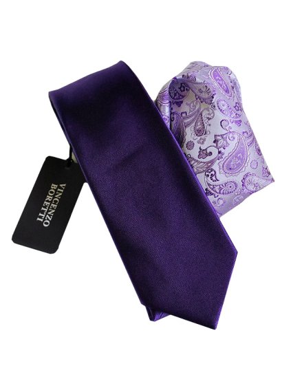 759 luxusni plesovy set kravaty a kapesnicku fialovy