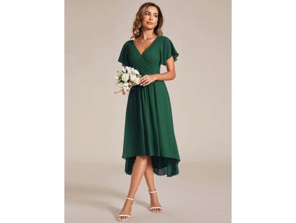 1923 Zelené šaty pro družičky asymetrická sukně