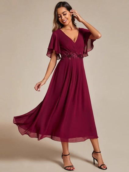 Ever Pretty šaty pro matky 2093 bordo (* Velikost 9XL / 58 / 26 / 30)