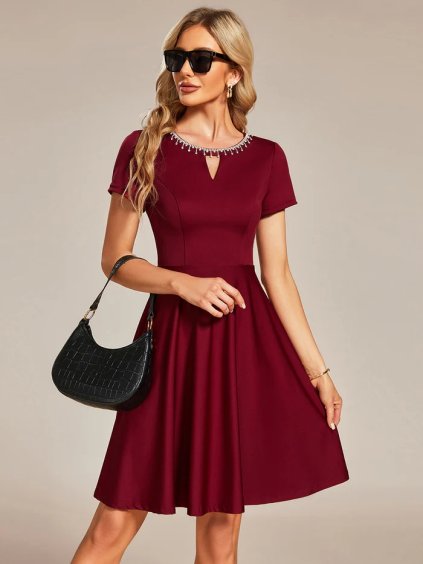 Ever Pretty šaty do tanečních 1792 bordo (* Velikost 4XL / 48 / 16 / 20)