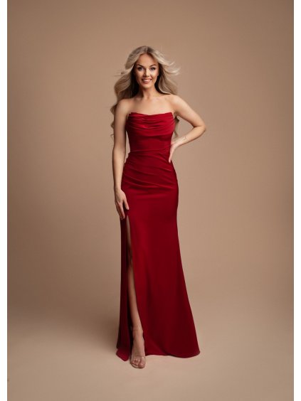 Eva&Lola šaty červené splývavé 2446 (* Velikost S / 36 / 04 / 08)