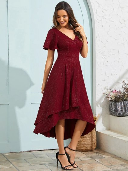Ever Pretty šaty midi délka 71926 bordo (* Velikost 9XL / 58 / 26 / 30)