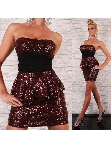 A Peplum společenské šaty s flitry Redial (* Velikost S / 36 / 04 / 08)