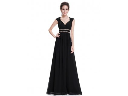 Ever Pretty šaty dlouhé elegantní černé 8697 (Velikost 3XL / 48 / 16 / 20)