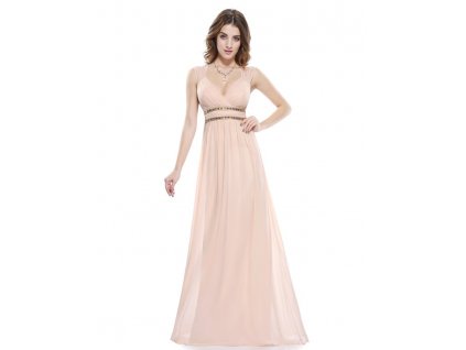 Ever Pretty šaty dlouhé elegantní krémové 8697 (Velikost 3XL / 48 / 16 / 20)