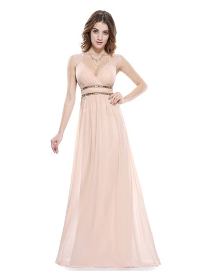 Ever Pretty šaty dlouhé elegantní krémové 8697 (* Velikost XXXL / 46 / 14 / 18)