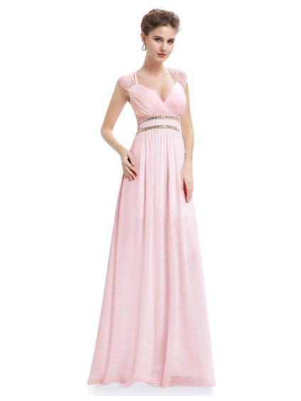 Ever Pretty šaty dlouhé elegantní světle růžové 8697 (* Velikost XXXL / 46 / 14 / 18)