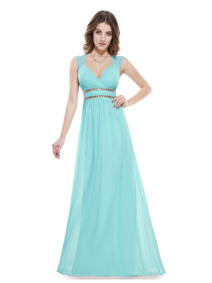 Ever Pretty šaty dlouhé elegantní tyrkysové 8697 (* Velikost 4XL / 48 / 16 / 20)