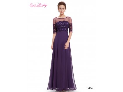 Elegantní Ever Pretty plesové šaty fialové 8459 (Velikost 3XL / 48 / 16 / 20)