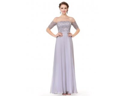 Elegantní Ever Pretty plesové šaty šedé 8459 (Velikost 3XL / 48 / 16 / 20)
