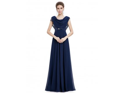 Dámské elegantní Ever Pretty plesové šaty modré 9989 (Velikost 3XL / 48 / 16 / 20)