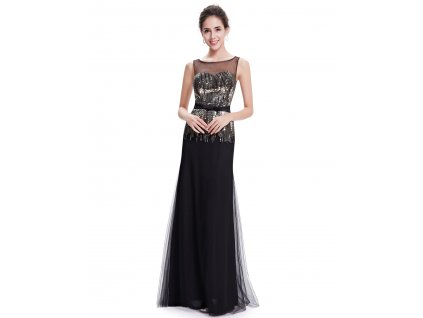 Dámské elegantní Ever Pretty plesové šaty černé 8602 (Velikost 3XL / 48 / 16 / 20)