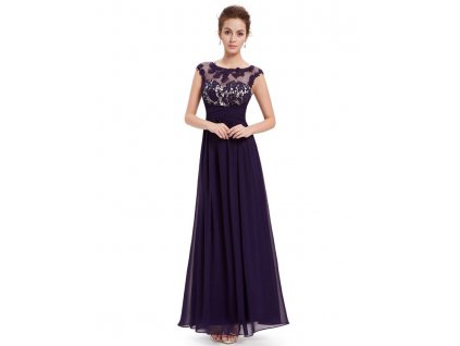 Dámské elegantní Ever Pretty plesové šaty fialové 8441 (Velikost 3XL / 48 / 16 / 20)