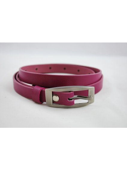 A Dámský kožený opasek fuchsiový úzký 15-2-53 (délka 95cm, šířka 1,5cm)