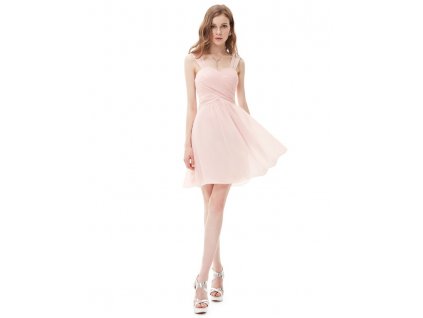 Ever Pretty letní šaty krátké jemně růžové 3539 (Velikost 3XL / 48 / 16 / 20)