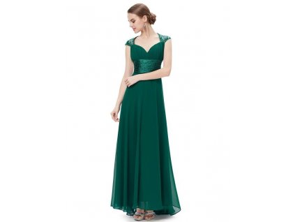 Ever Pretty plesové šaty s flitry zelené 9672 GR (Velikost 3XL / 48 / 16 / 20)