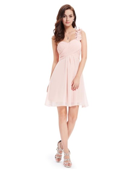 Ever Pretty šifonové šaty krátké růžové 3535 (* Velikost 4XL / 48 / 16 / 20)