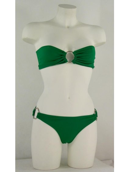 3828 plavky bez raminek bikiny zelene s kruhy