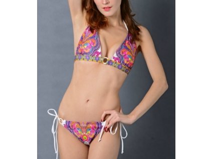 Krásné trendy bikiny vzorované vzor 3016 bílé