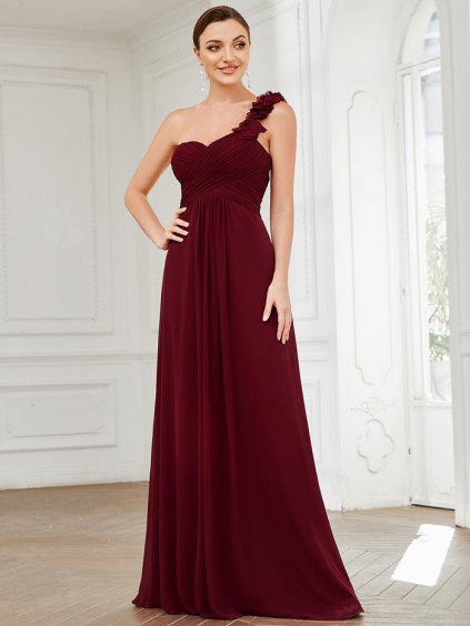Plesové šaty společenské bordo 9768 RD (* Velikost 7XL / 54 / 22 / 26)