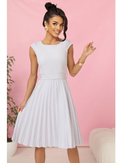 Midi šaty s plisovanou sukní 215829 Numoco (Velikost XXL)