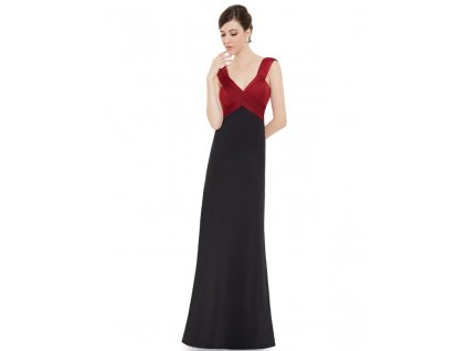 Ever Pretty plesové šaty černo - bordo splývavé 9051