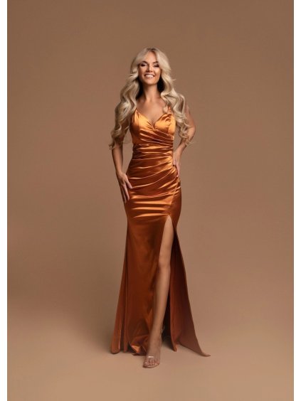 šaty dlouhé saténové