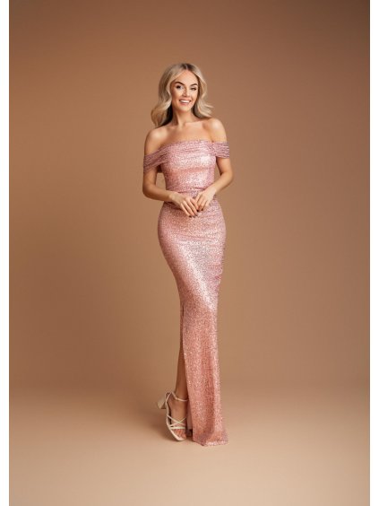 dlouhé šaty spadlé rukávy