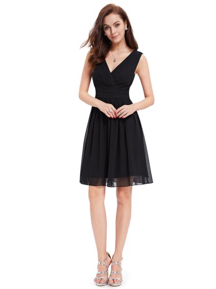Ever Pretty letní šaty krátké černé 3989 (* Velikost 4XL / 48 / 16 / 20)