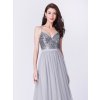 Šaty do tanečních Ever Pretty šedé flitry a tyl 7392 (* Velikost L / 40 / 08 / 12)