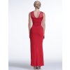 A Dlouhé červené elegantní šaty 80204 (* Velikost XS / 34 / 04 / 06)
